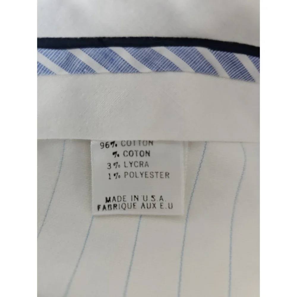 THEORY‎ Womens White Blue Pinstripe Striped Wide Leg Touser Pant Size 12